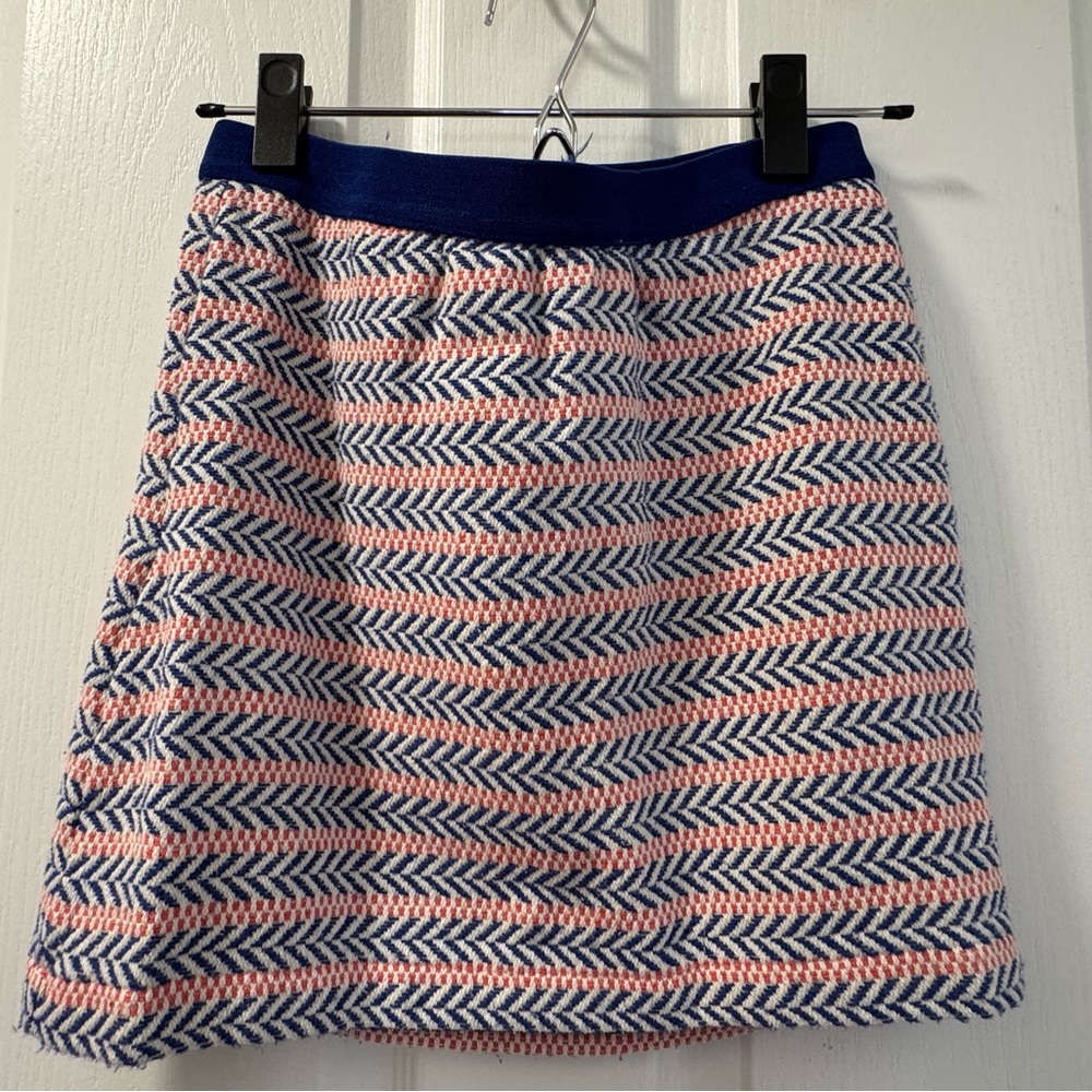NWOT: GAP Size 0 Orange & Blue A-Line Mini Skirt
